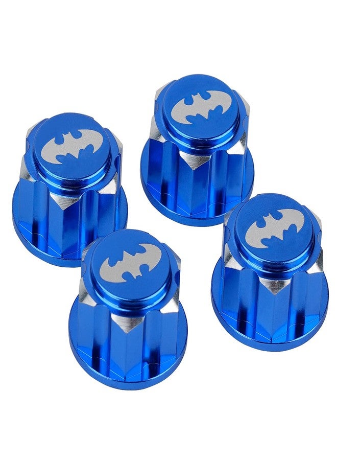DJX 4PCS Aluminum 17mm bat Hex Wheel Nuts Dustproof Anti-Skid Mount Cap for 1/10 Scale Arrma Losi HSP Redcat 1/8 RC car Truck(Blue) - Image 2